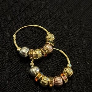 Elegant Gold and Silver Hoop Earrings